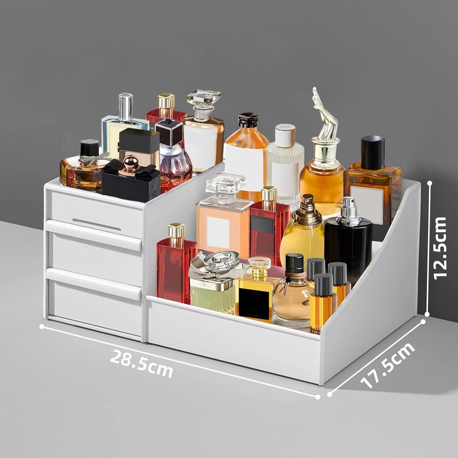 Perfume Organizer for Women, Makeup Organizer with Drawers, Vanity Display for Dresser, Skincare & Cosmetic Storage, Bathroom Counter Organizer, Gifts for Her (Pink)