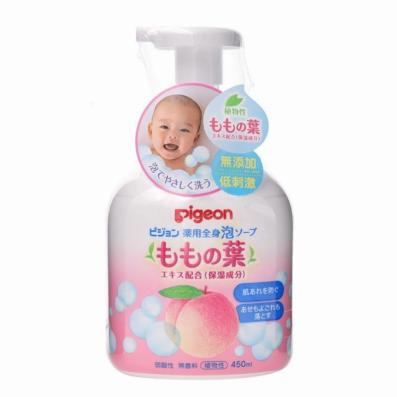 Pigeon - Medicated Baby Body Foam Wash with Peach Leaf Extract - 450ml -Made in Japan