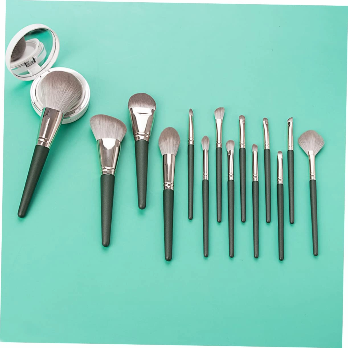 POPETPOP 14pcs Makeup Brush Set Case with Holder Makeup Brushes Kit for Women Professional Set for Daily Experimenting