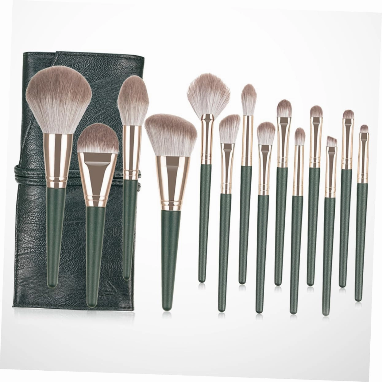POPETPOP 14pcs Makeup Brush Set Case with Holder Makeup Brushes Kit for Women Professional Set for Daily Experimenting