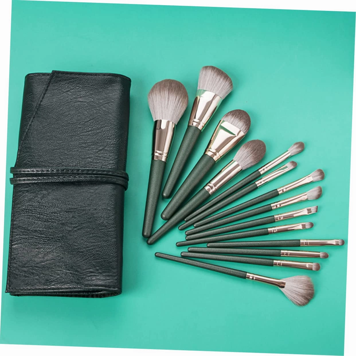 POPETPOP 14pcs Makeup Brush Set Case with Holder Makeup Brushes Kit for Women Professional Set for Daily Experimenting