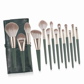 POPETPOP 14pcs Makeup Brush Set Case with Holder Makeup Brushes Kit for Women Professional Set for Daily Experimenting