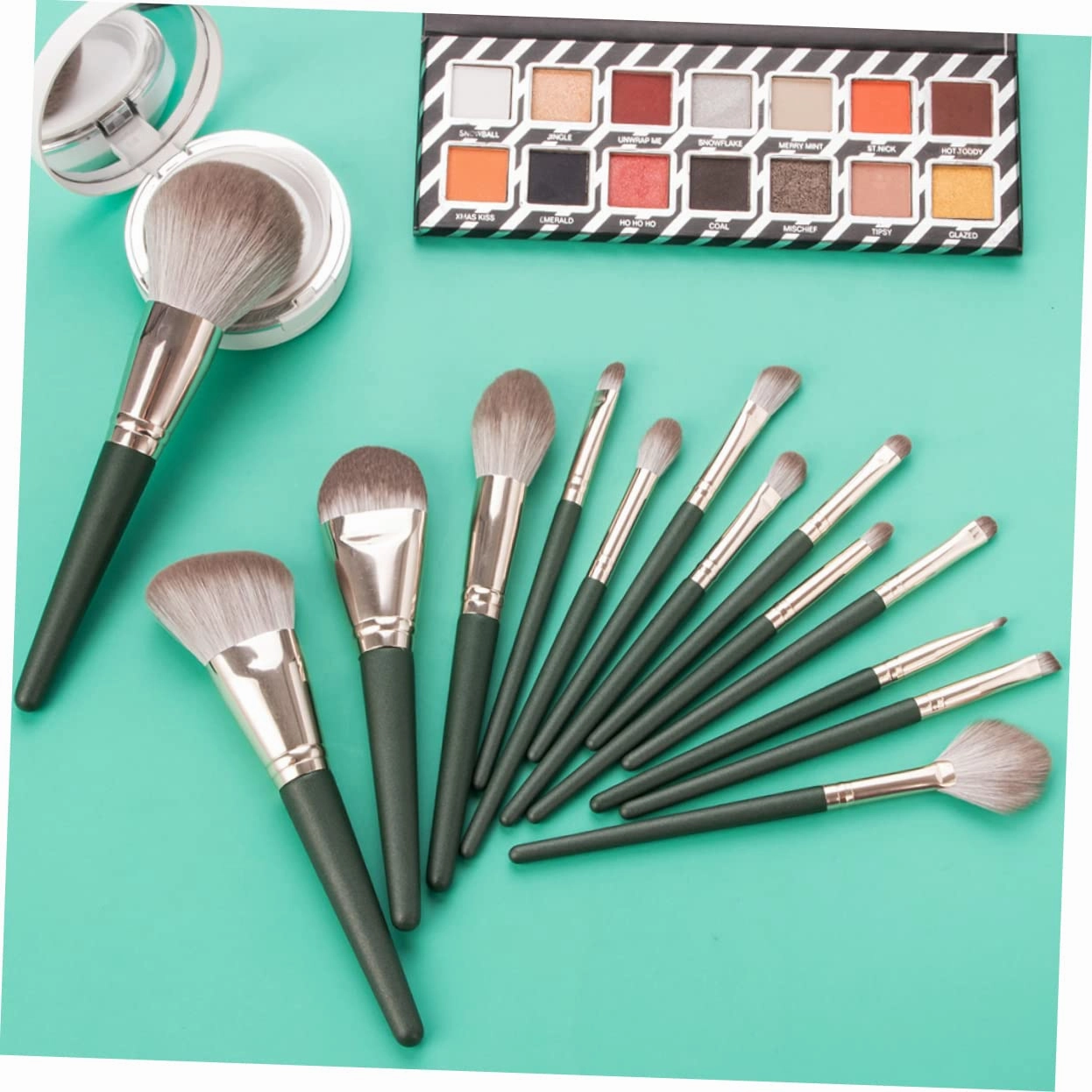 POPETPOP 14pcs Makeup Brush Set Case with Holder Makeup Brushes Kit for Women Professional Set for Daily Experimenting