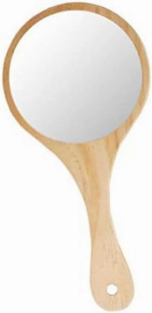 Portable Wooden Makeup Mirror (Pack of 9) with Wood Handle for Home & Travel - & for Beauty & Makeup Enthusiasts
