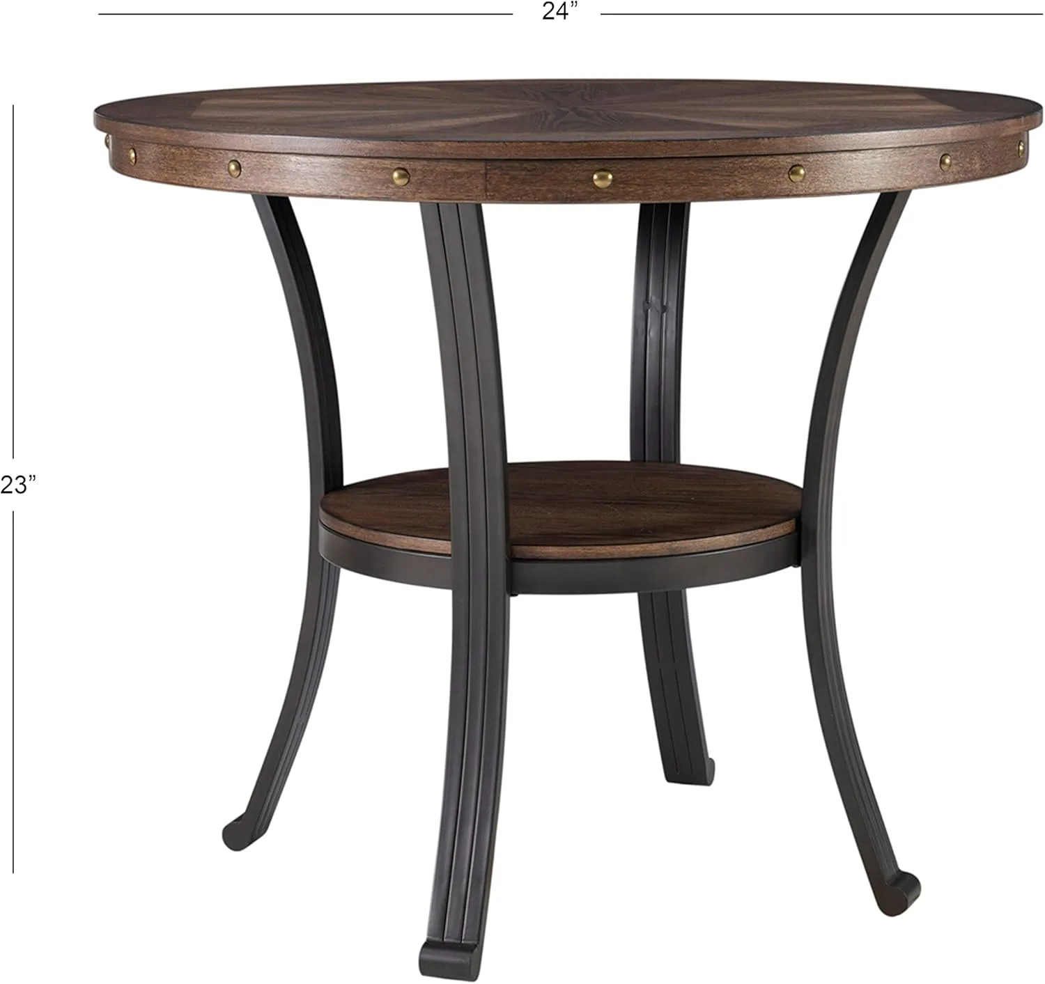 Powell Furniture Franklin Side Table, Small, Brown