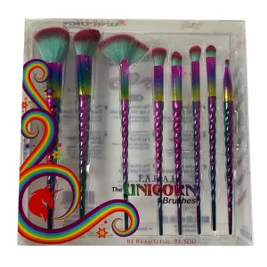 Premium Black Makeup Brushes 8 Piece Unicorn Brush Set Makeup Kit by F.A.R.A.H