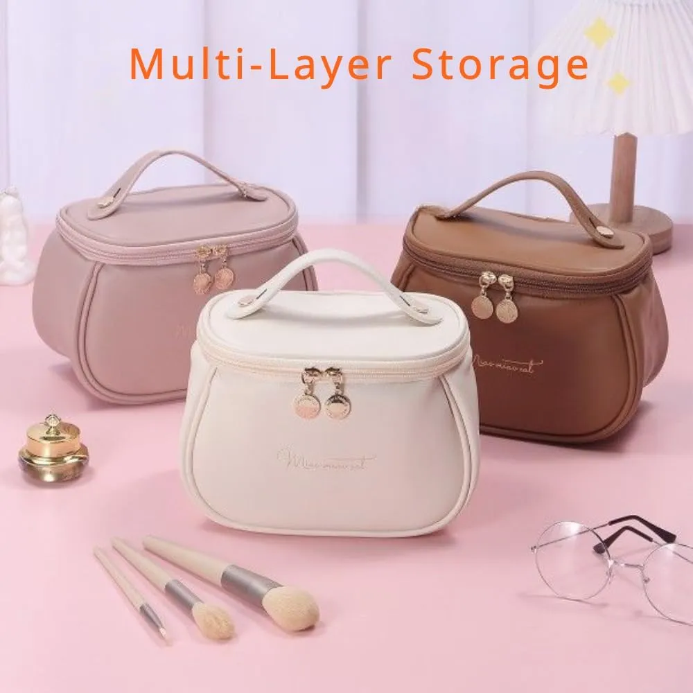 Premium Quality Bag with Dual Zippers Ample Storage and Durable Handle, Perfect for Women's Travel and Vanity Set