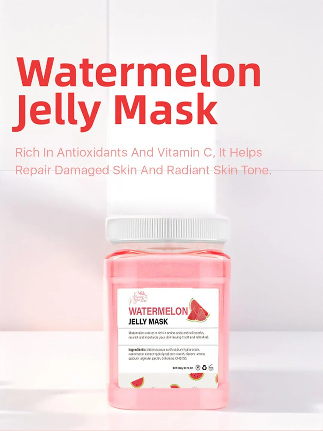 Princess Pippa's Place Watermelon Jelly Mask Powder - Jelly Face Mask Peel Off- Hydrating, Moisturizing, Anti-Aging Jelly Mask for Face Glowing and Radiant Skin- 650 G/23 Oz
