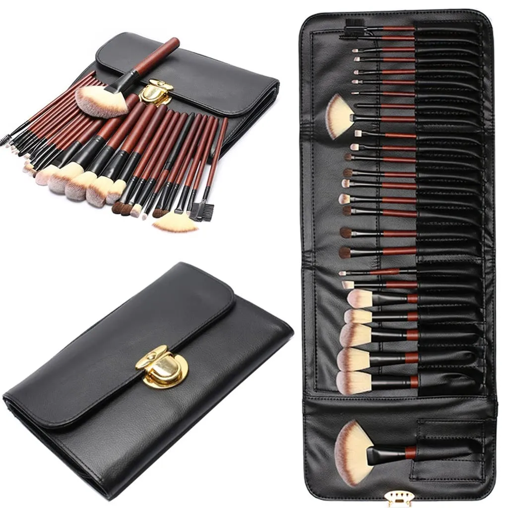 Professional 26pcs Makeup Brushes Set Eye Lip Face Cosmetic Make Up Brush Kit with Leather Bag Soft