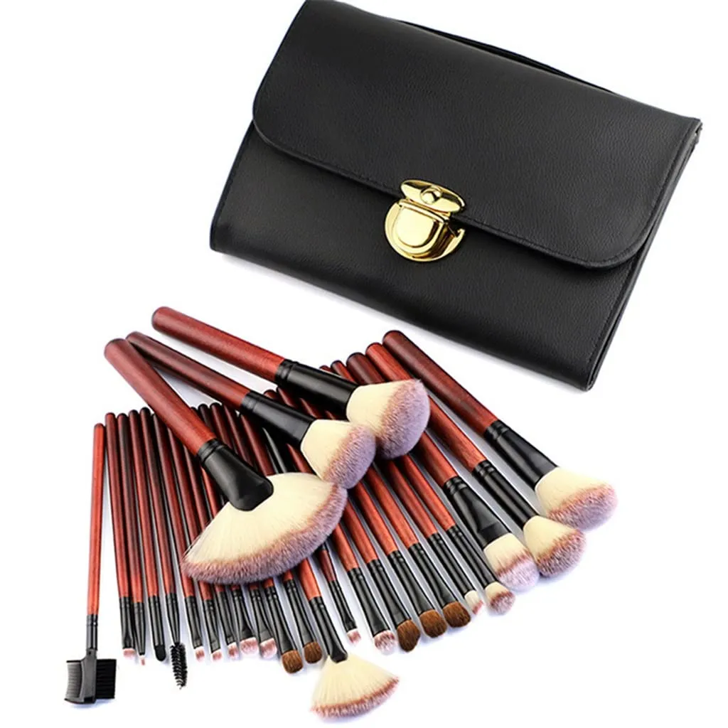 Professional 26pcs Makeup Brushes Set Eye Lip Face Cosmetic Make Up Brush Kit with Leather Bag Soft