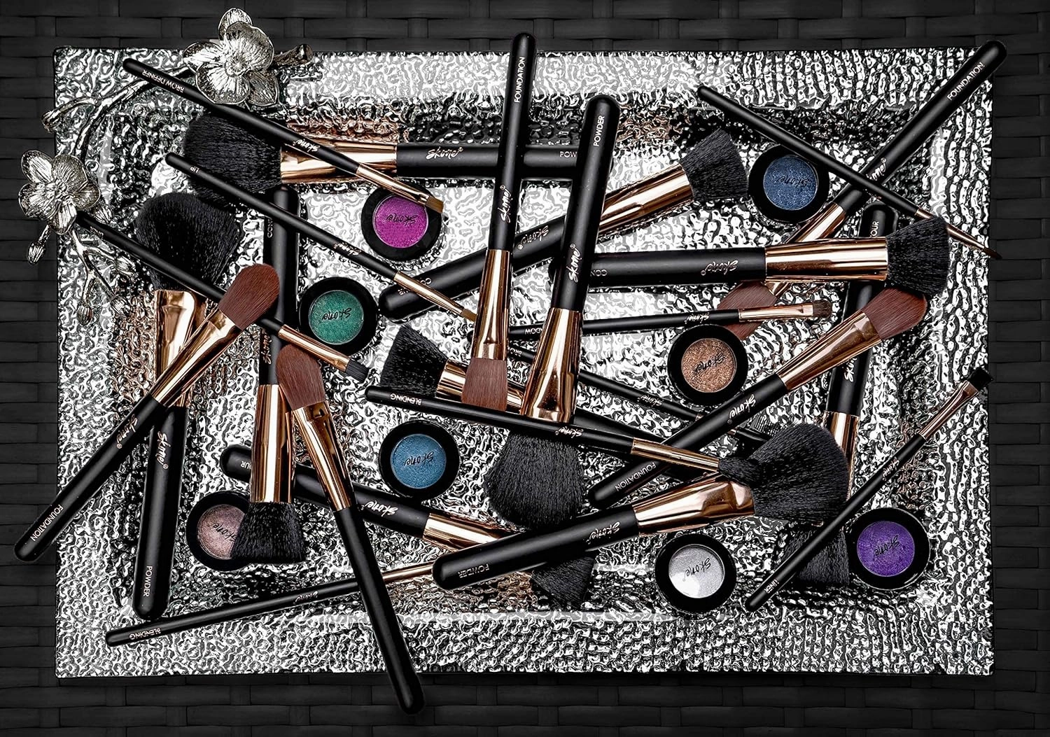 Professional Makeup Brush Set - Skone Luxe Pro Makeup Brushes, 14 pc Set