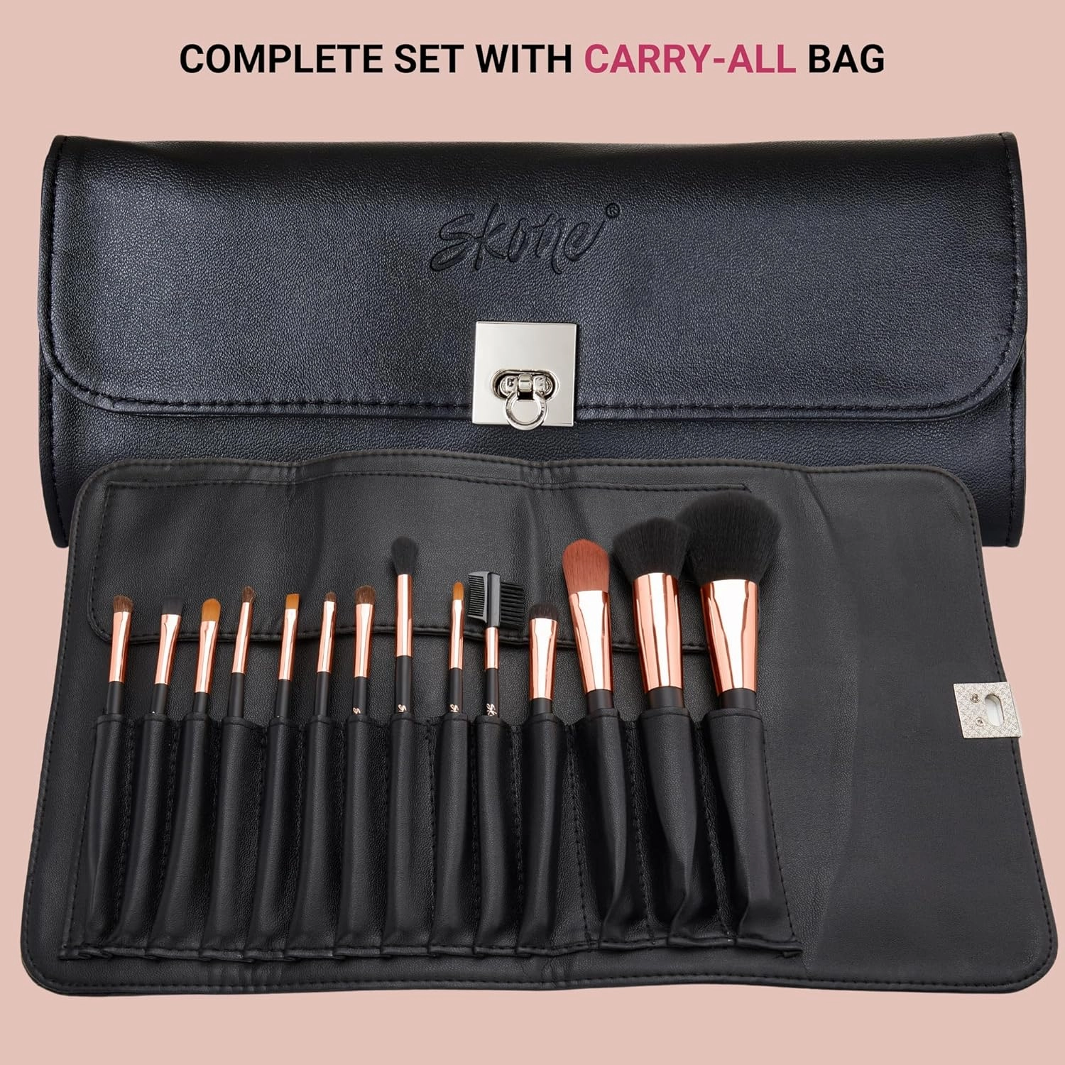 Professional Makeup Brush Set - Skone Luxe Pro Makeup Brushes, 14 pc Set