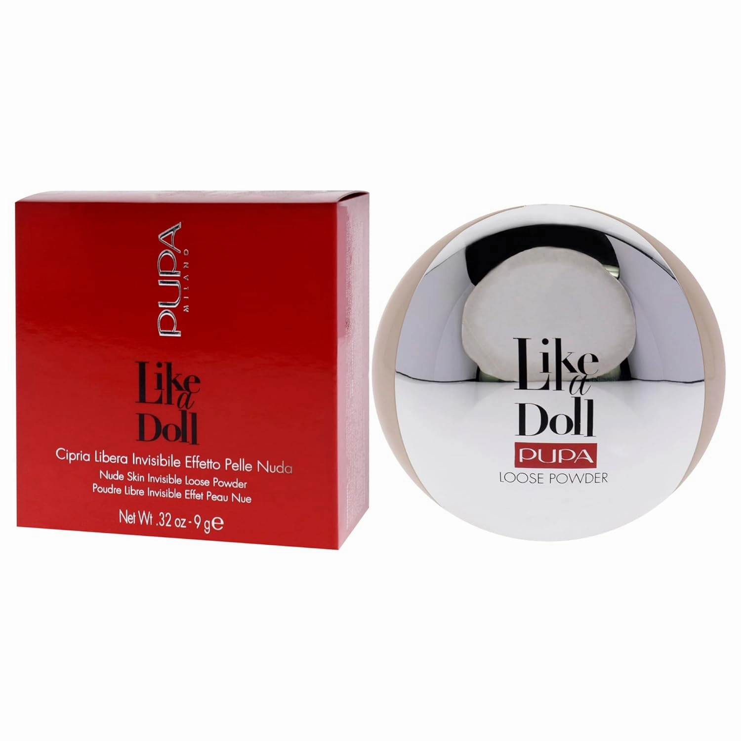 PUPA Milano Like A Doll Loose Powder 004 Rosy Beige - Soft Powder for Smooth, PHOTOREADY Complexion - Enriched with Hydrating Cottonseed Extract - Blurs FIne Lines and Uneven Texture - 0.32 oz