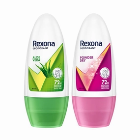 R.E.X.O.N.A. Underarm Roll-On Deodorant for Women – 50ml – Long-Lasting Freshness & Odor Protection – Aloe Vera & Powder Dry Variants (Pack of 2)