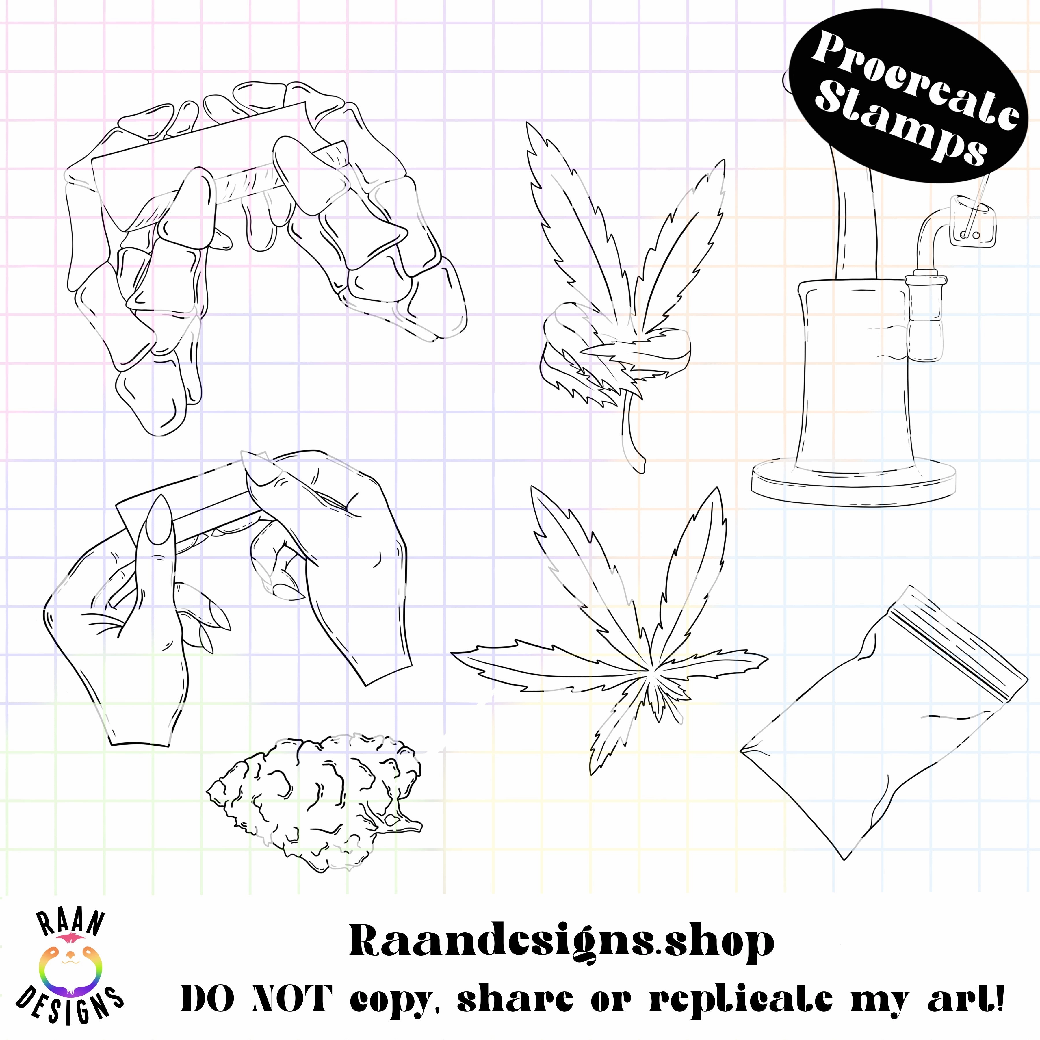 RAAN Weed Brushset-7 Procreate Stamp Set