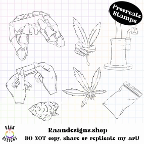 RAAN Weed Brushset-7 Procreate Stamp Set