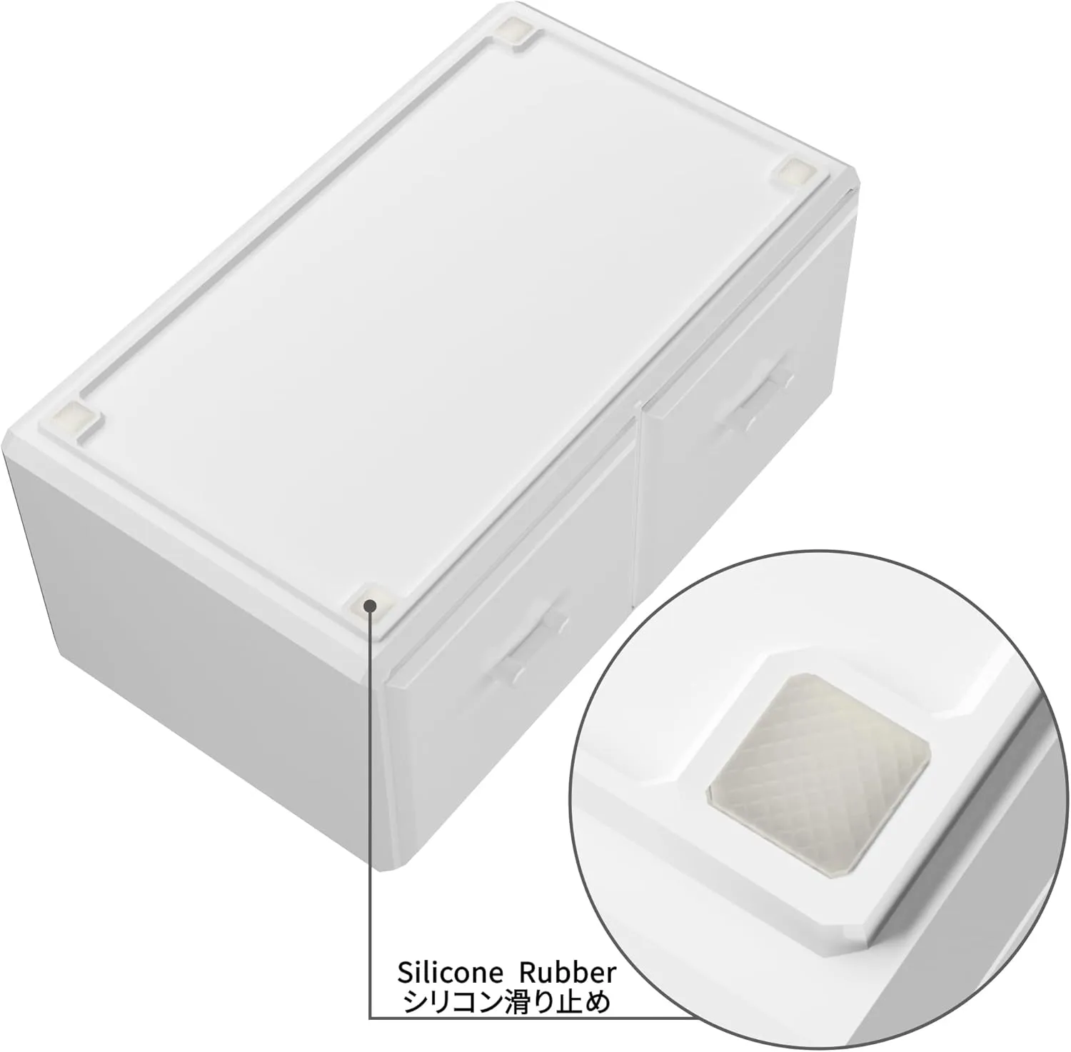 READAEER Makeup Organizer 3 Pieces Cosmetic Storage Case with 6 Drawers (White)