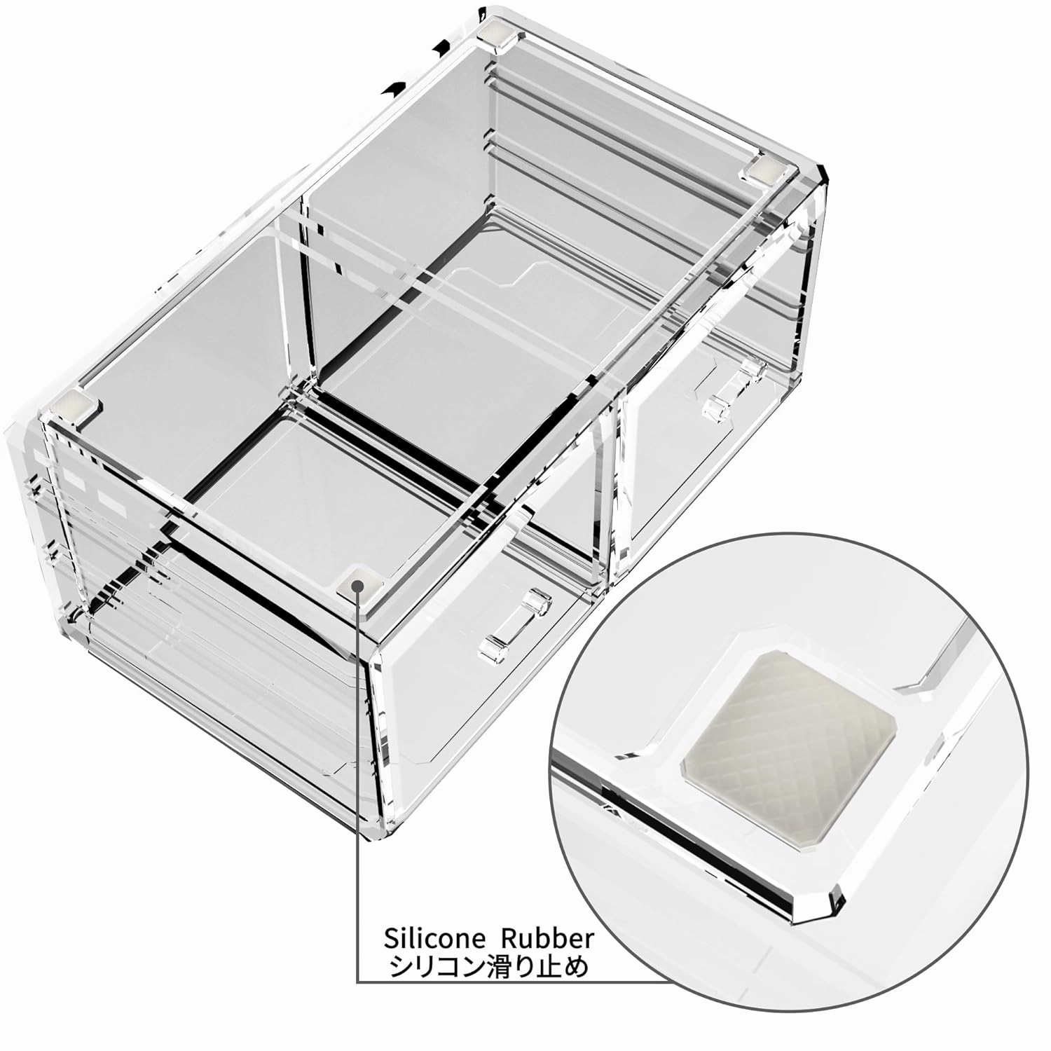 Readaeer Makeup Cosmetic Organizer Storage Drawers Display Boxes Case with 12 Drawers(Clear)