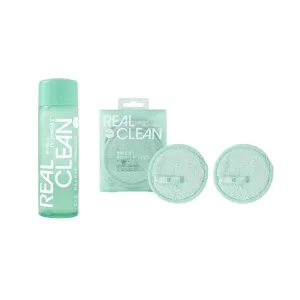 Real Techniques Real Clean In-The-Clear Eye Makeup Remover   Makeup Remover Pads, Reusable Makeup-Removing Rounds, Eye & Face Makeup Removal, Bi-Phase Formula, Hyaluronic Acid, 3 Piece Bundle