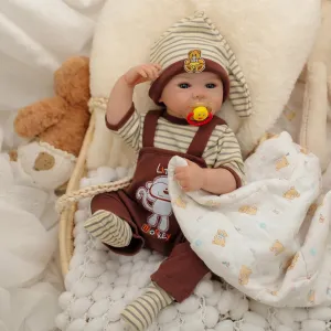 Realistic Reborn Baby Dolls 20" Sweet Smile Lifelike Newborn Baby Doll Full Vinyl Body Poseable Real Life Like Toddler Bebe with Birth Certificate & Feeding Kit Toys Gifts for Kids Age 3 