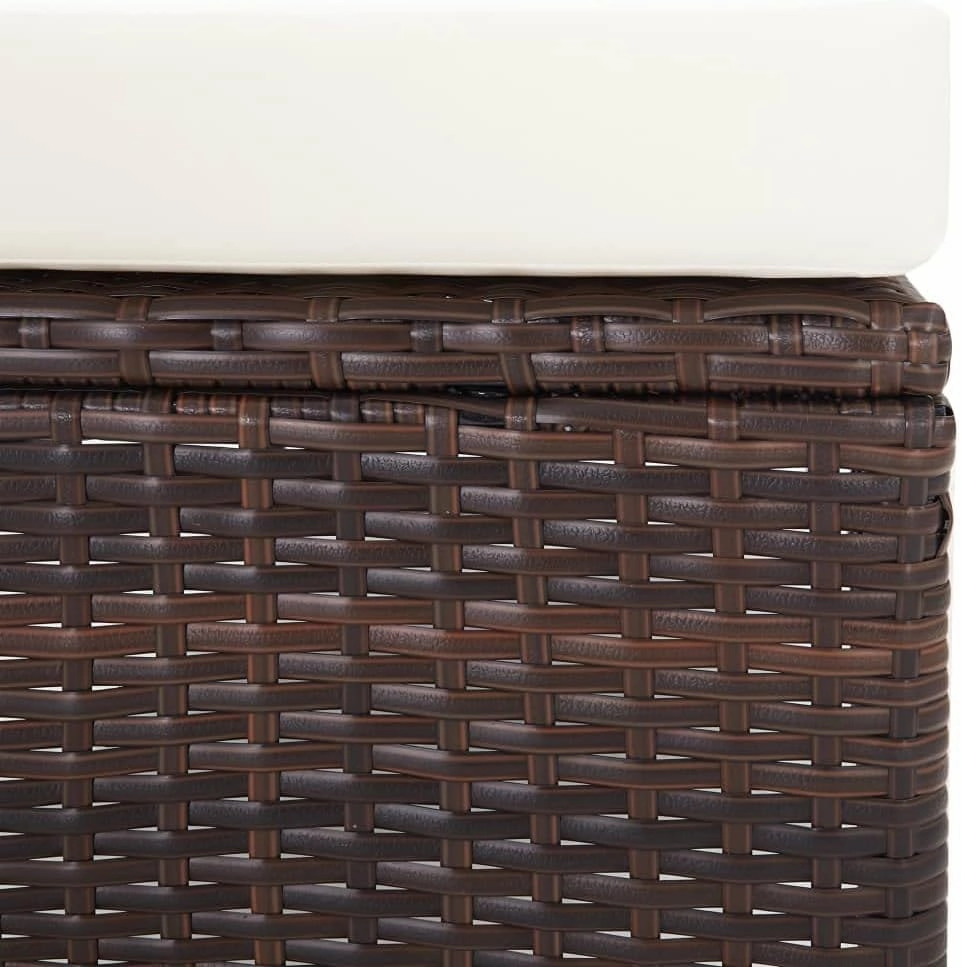 Reclining Patio Chair with Cushions Brown PE Rattan Outdoor Lounge Chair with Footrest and Adjustable Backrest for Relaxation in Garden, Patio, Beach, and Camping