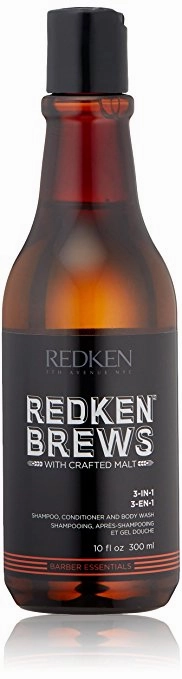 Redken Brews 3 in 1 Shampoo Conditioner Bodywash with Malt 10 oz -BFc