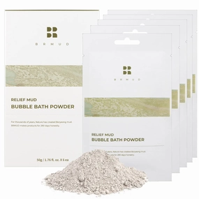 Relief Mud Bubble Bath 50g, Pack of 6 - Relaxation Bathing Powder for Kids to Adult, Long-Lasting Bubbles with Natural Moisturizing Oil, Sebum Control & Hydrating