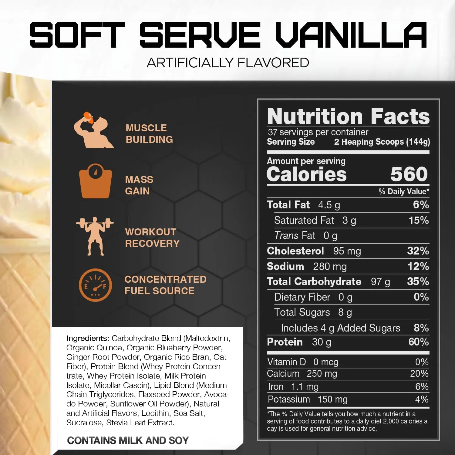 RIVAL NUTRITION Clean Gainer - Soft Serve Vanilla 12lb