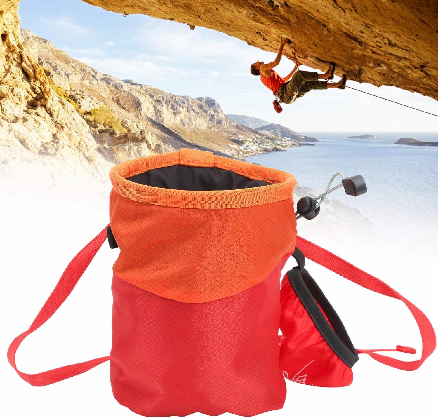 Rock Climbing Magnesium Powder Bag Outdoor Climbing Gear Chalk Bag Magnesium Chalk Bag with Anti Skid Features for Climbing