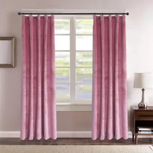 Roslynwood Blush Velvet Curtains Home Office Thermal Insulated Luxury Energy Saving with Rod Pocket & Clip Rings Top Light Blocking Window Drapery for Living Room,52W x 120L inch, 2 Panels