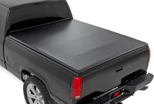 Rough Country Soft Roll Up Truck Bed Tonneau Cover for Chevy Silverado & GMC Sierra 1500 (1988-2007) - Fits 6'7 (79") Bed, Weatherproof Bed Cover
