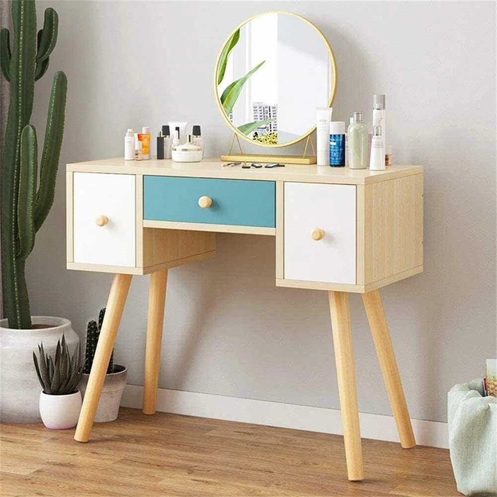 Round Makeup Cosmetic Mirror for Bathroom or Bedroom Table Top Portable Glass Mirror Stand with Base