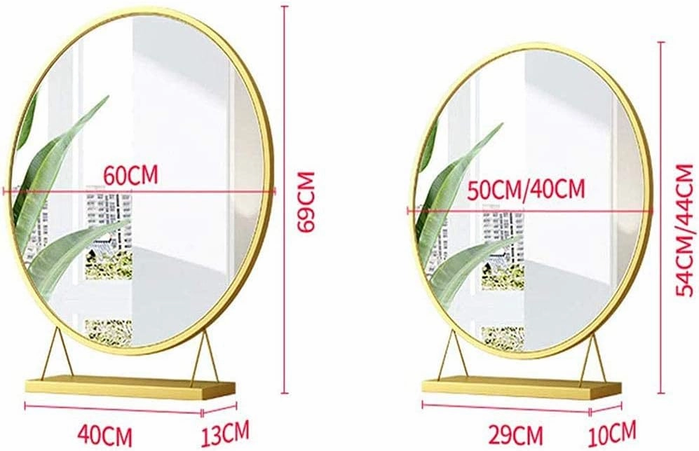 Round Makeup Cosmetic Mirror for Bathroom or Bedroom Table Top Portable Glass Mirror Stand with Base