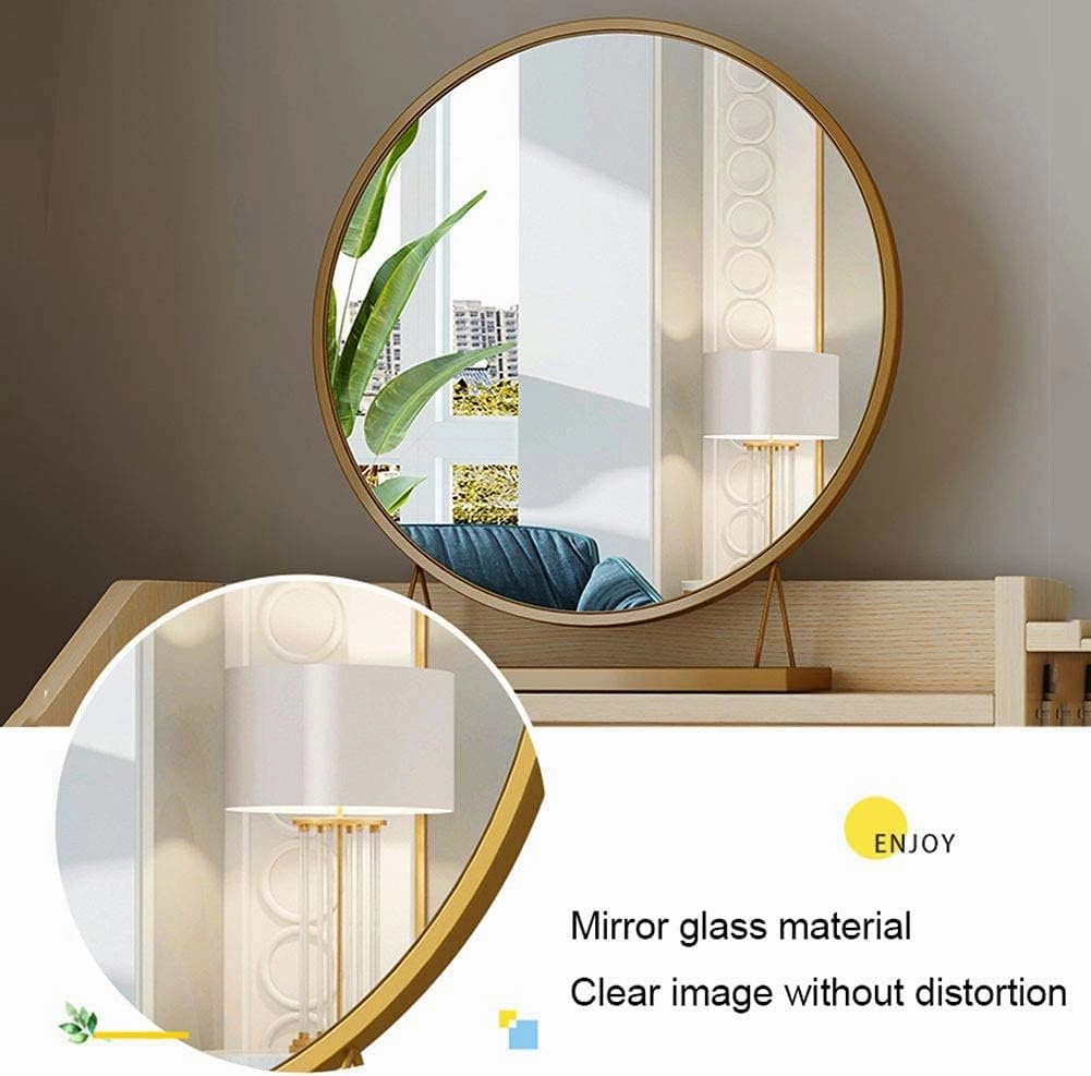 Round Makeup Cosmetic Mirror for Bathroom or Bedroom Table Top Portable Glass Mirror Stand with Base