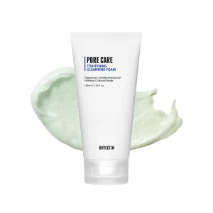 ROVECTIN Pore Tightening Cleansing Foam | Green Papaya, Glycerin, Charcoal Powder, AHA/BHA/PHA for Refining Pore Size, Non-Irritating | Oily, Dull Skin | Vegan (5.07 fl. oz.,150 ml)