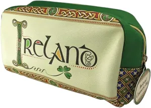 Royal Tara Ireland Cosmetic Bag Shamrock Makeup and Accessories Travel Organizer St Patrick's Day Gift 9.05"", green