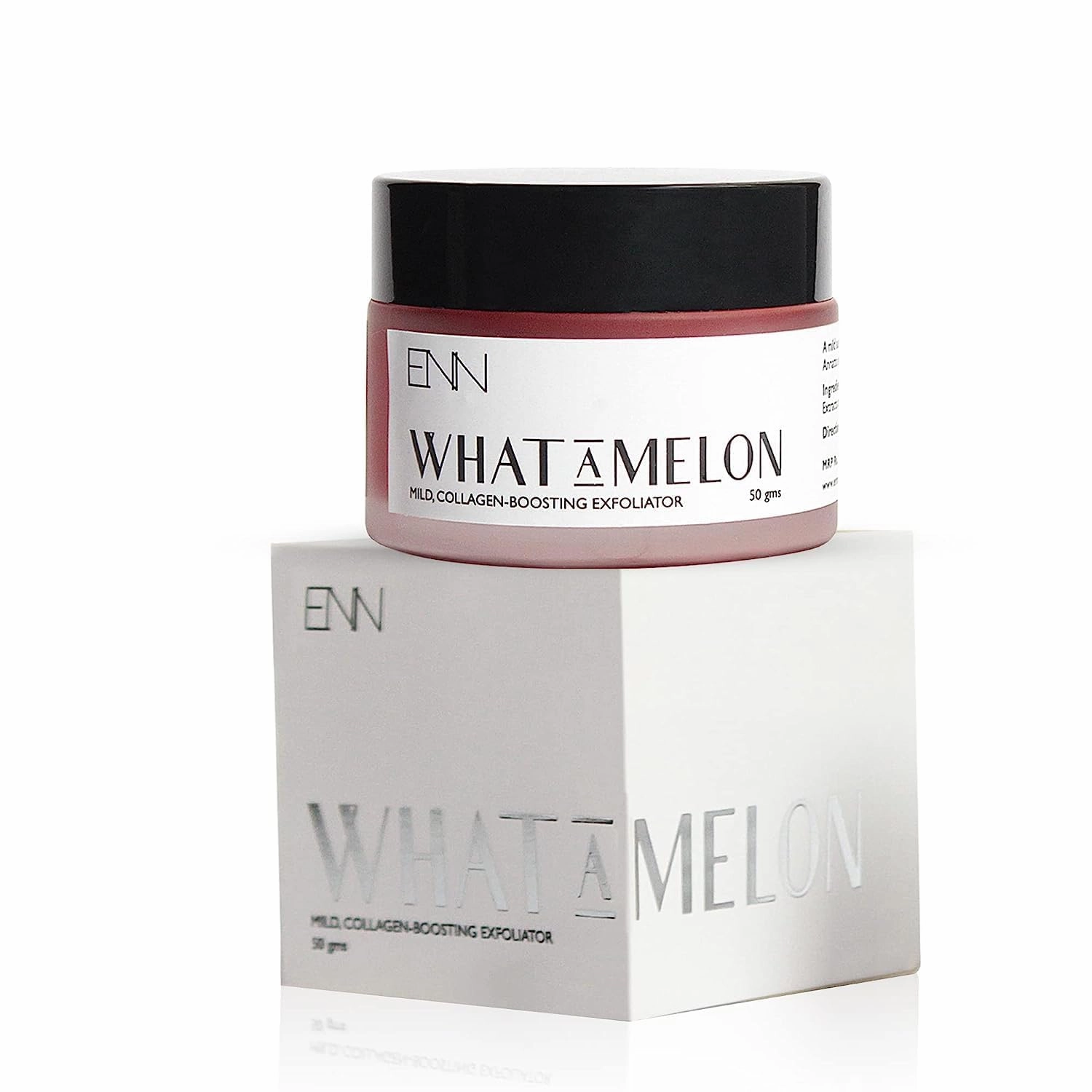 SENTA Melon Face Scrub Aqua Aloe Vera Gel Glycerin Sodium Lactate Rice Powder Annatto Seeds Watermelon Extracts Cold Pressed Coconut Oil Orange Essential Oil Natural Men Women 50gm