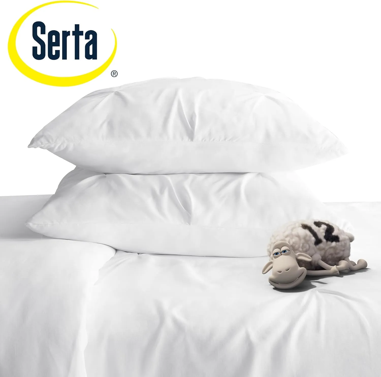 SERTA Simply Clean Ultra Soft 2 Piece Hypoallergenic Stain Resistant Pleated Duvet Cover Set, Twin/Twin XL, Blush