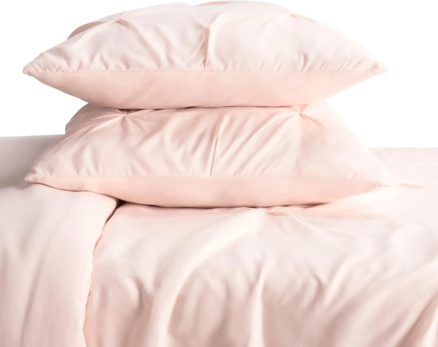 SERTA Simply Clean Ultra Soft 2 Piece Hypoallergenic Stain Resistant Pleated Duvet Cover Set, Twin/Twin XL, Blush