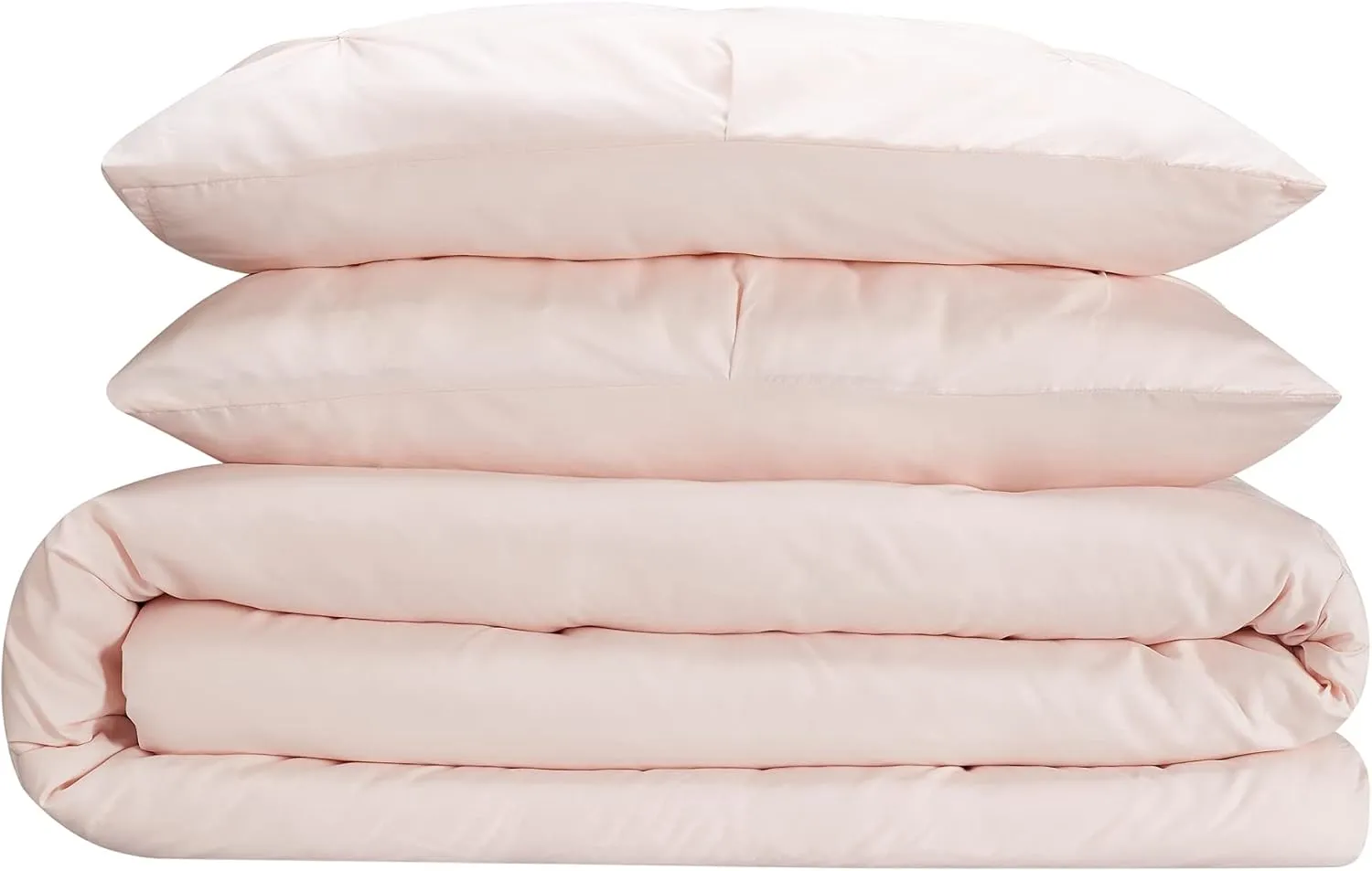 SERTA Simply Clean Ultra Soft 2 Piece Hypoallergenic Stain Resistant Pleated Duvet Cover Set, Twin/Twin XL, Blush