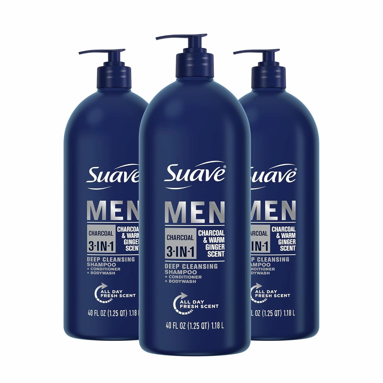 Shampoo Conditioner Bodywash Men 3 in 1 Citrus & Sandal Wood to Cleanse and Nourish Hair and Skin, 40 Oz Pack of 3