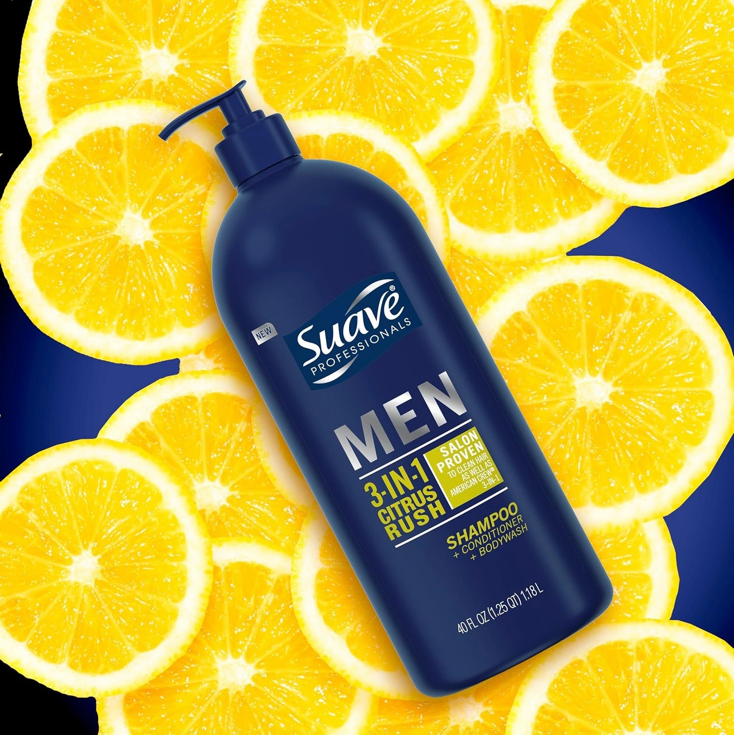Shampoo Conditioner Bodywash Men 3 in 1 Citrus & Sandal Wood to Cleanse and Nourish Hair and Skin, 40 Oz Pack of 3