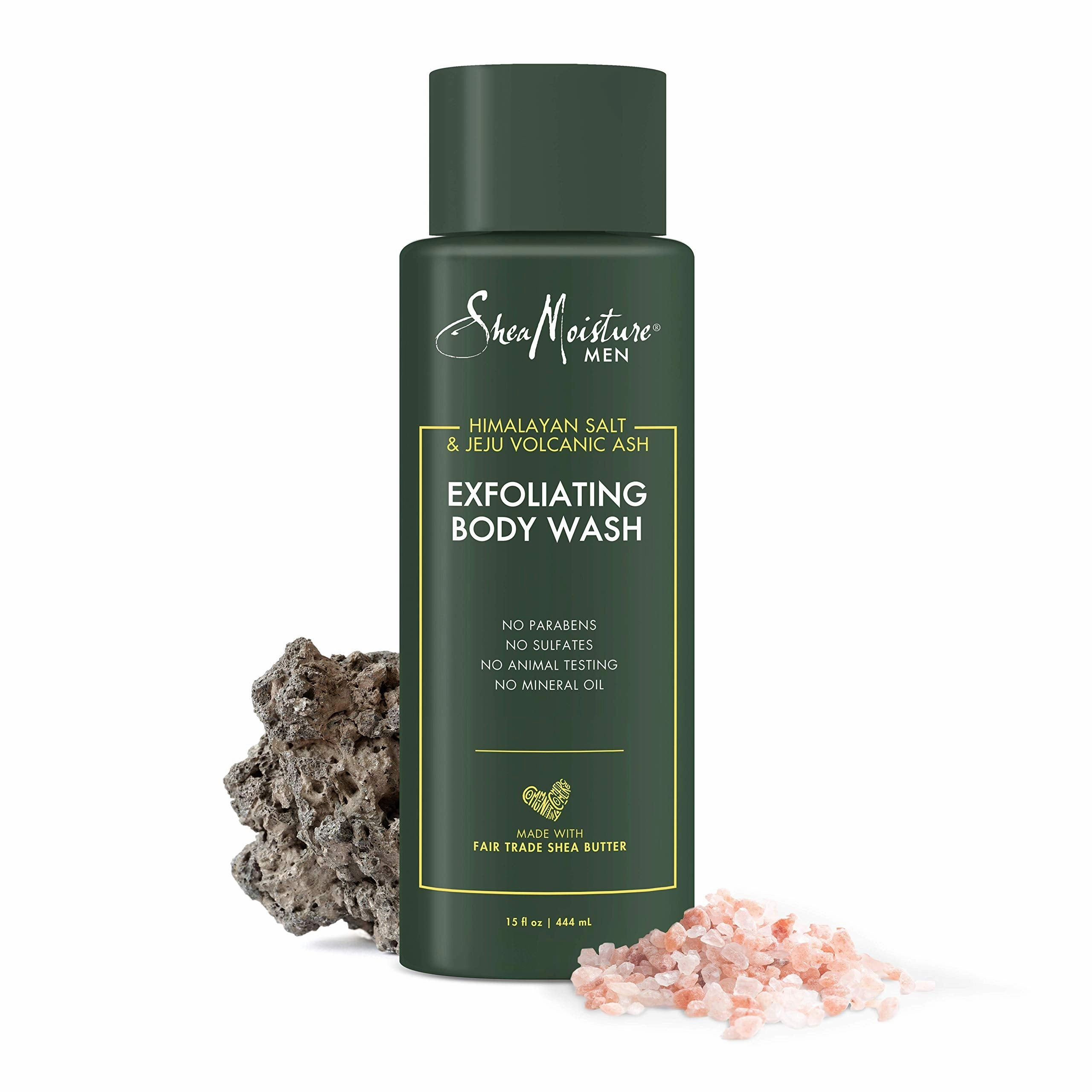 SheaMoisture Men Body Wash Cleanser to Exfoliate and Stimulate Skin Himalayan Salt and Volcanic Ash Exfoliating 15 fl oz
