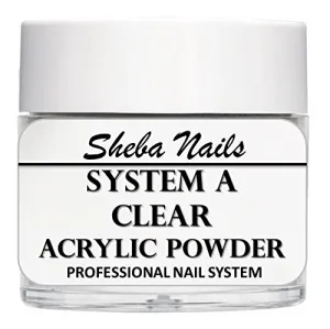 SHEBA NAILS System A Acrylic Nail Powder CLEAR- 4oz Jar