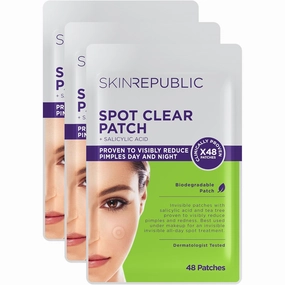 Skin Republic Spot Clear Patch   Salicylic Acid. Clinically Proven to Reduce Pimples Day and Night. Made in Korea. 3 Pack (144 pimple patches).