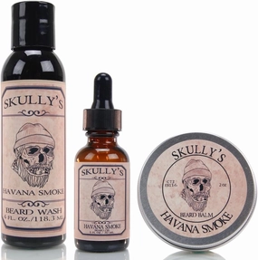 Skully's Havana Smoke 4 oz. Beard Wash, 2 oz Beard Balm & 1 oz. Beard Oil, Beard kit