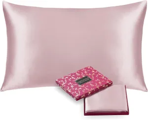 Sleep Mantra 100% Mulberry Silk Pillowcase for Hair and Skin Health, Hidden Zipper, 22 Momme, Both Sides Smooth, Breathable and Natural, Machine Washable, (King, Blush)