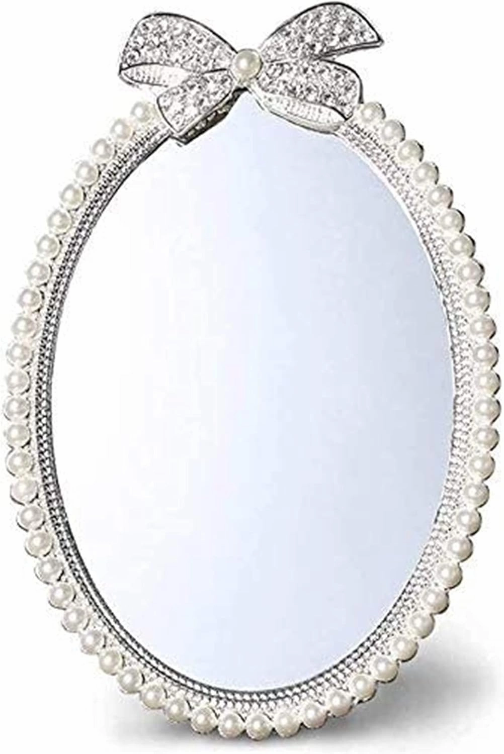 Small Mirror Makeup Mirror,European-Style Metal Desktop Single-Sided Vanity Mirror Makeup Mirror