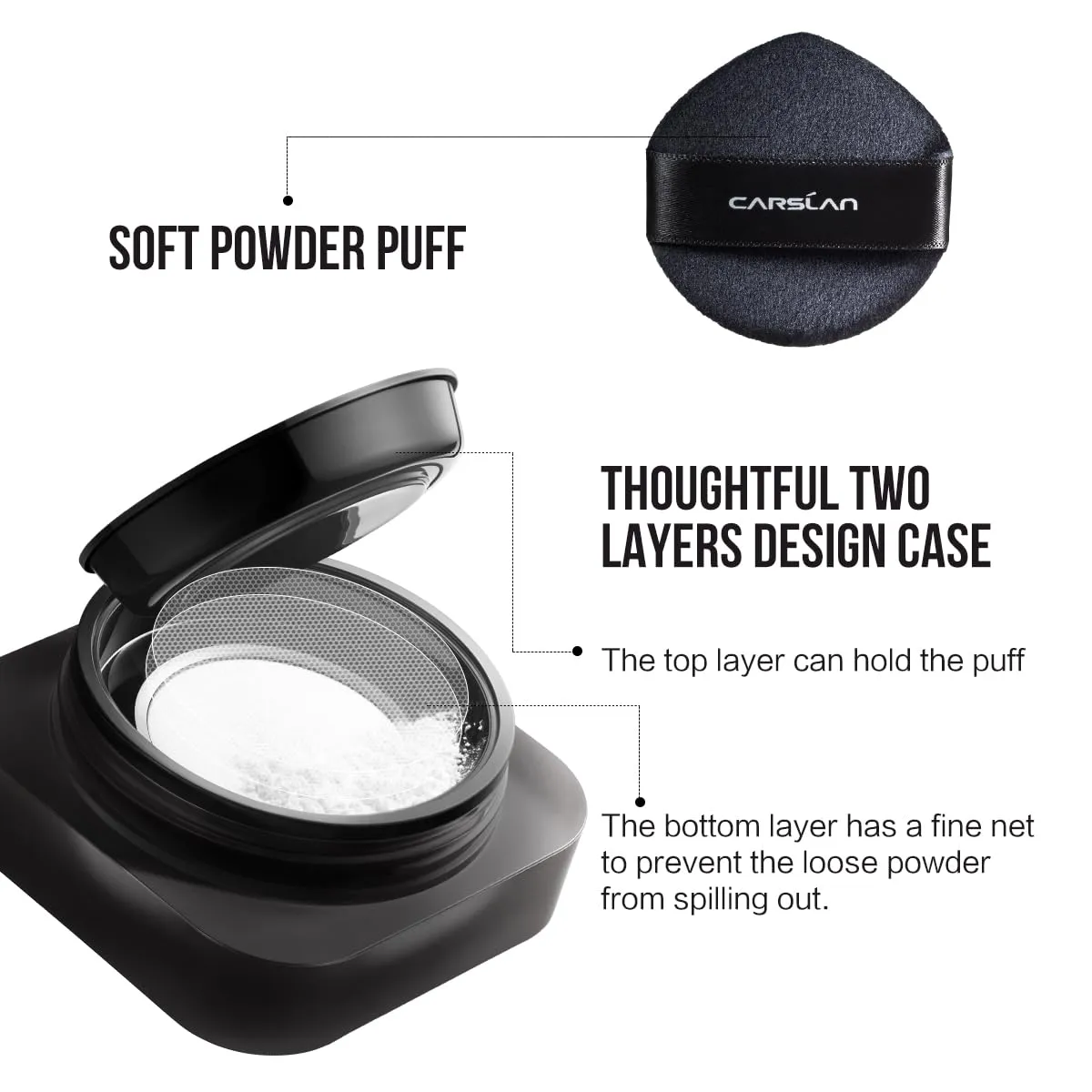 Soft Focus Loose Setting Powder, Waterproof, Matte, Oil Control, Shine Free, Talc-Free Face Powder Makeup, 24H Longwear Finishing Powder, N01 Natural for Medium & Tan