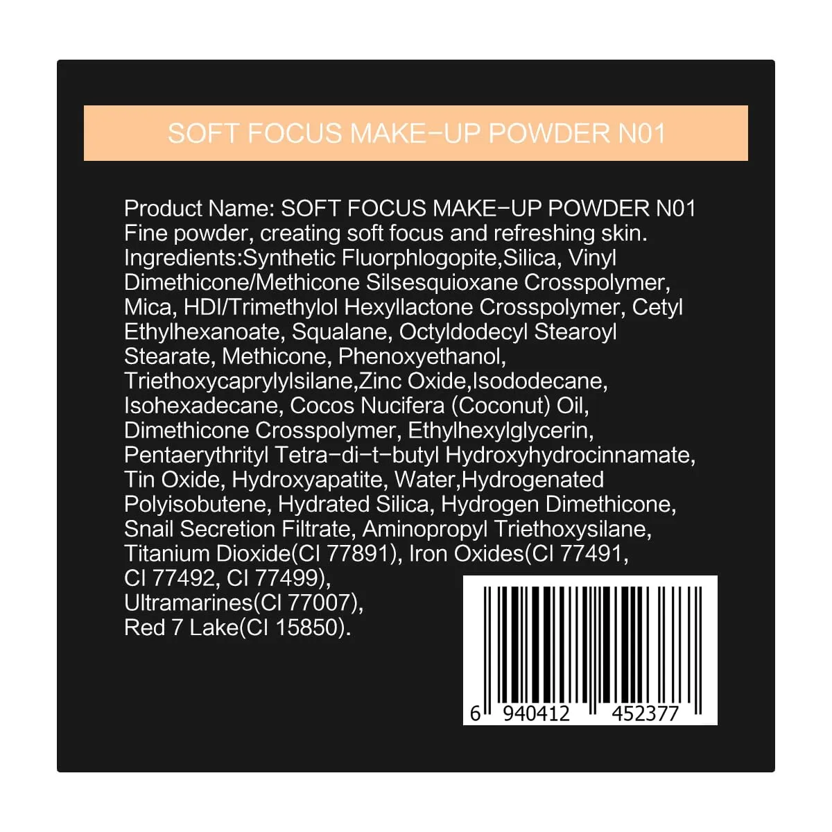 Soft Focus Loose Setting Powder, Waterproof, Matte, Oil Control, Shine Free, Talc-Free Face Powder Makeup, 24H Longwear Finishing Powder, N01 Natural for Medium & Tan
